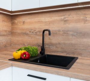 a modern lavatory in black